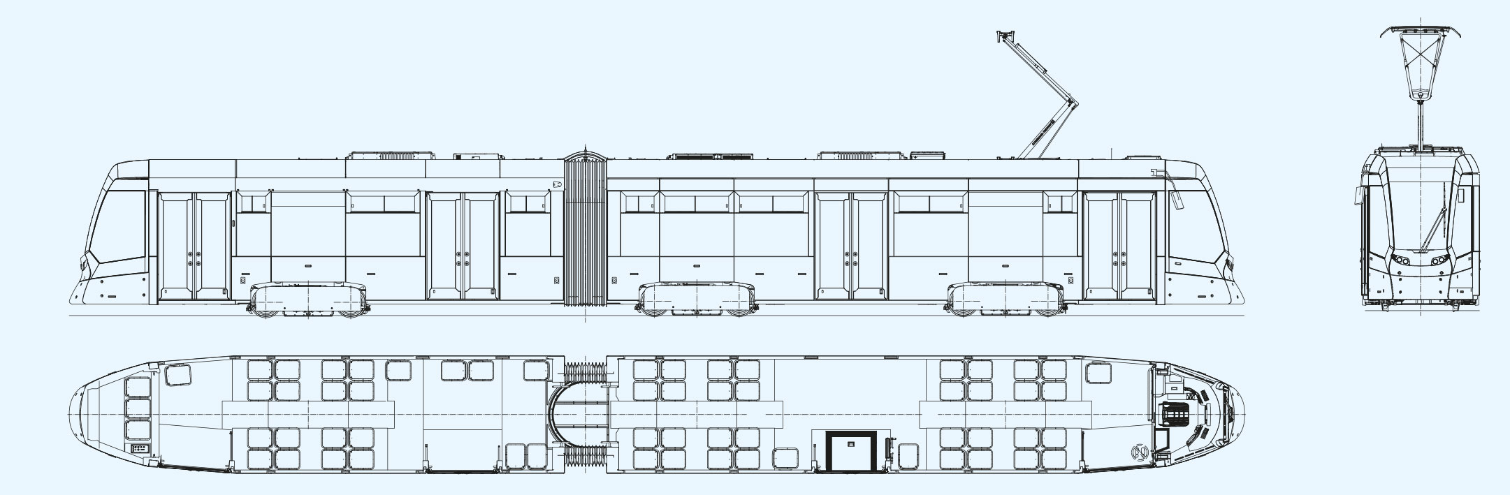 Чертеж трамвая TANGO NF2 «nOVA» TRAM