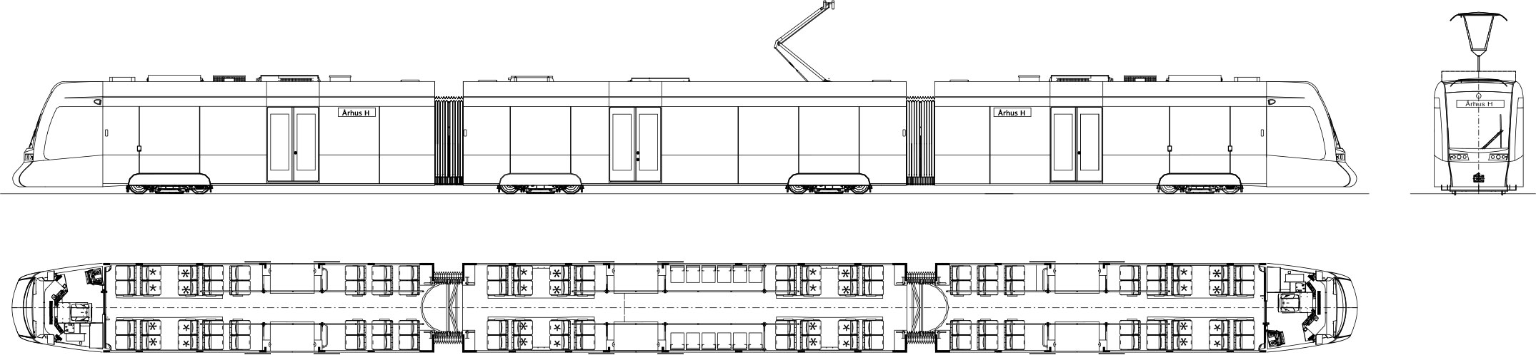 Чертеж Stadler Tango для Германии