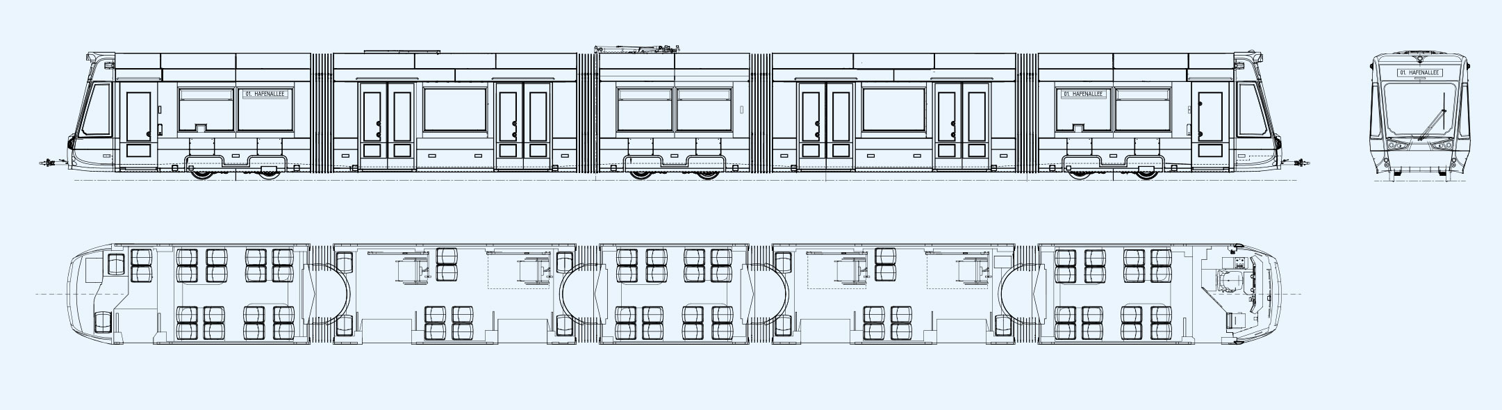 Чертеж Stadler Tramlink Germany