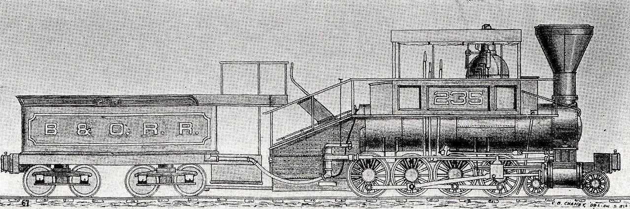 Паровоз Centipede модифицированный в 1864 году