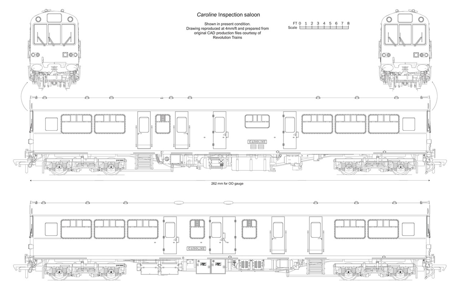 Чертеж вагона-салона 975025 Caroline