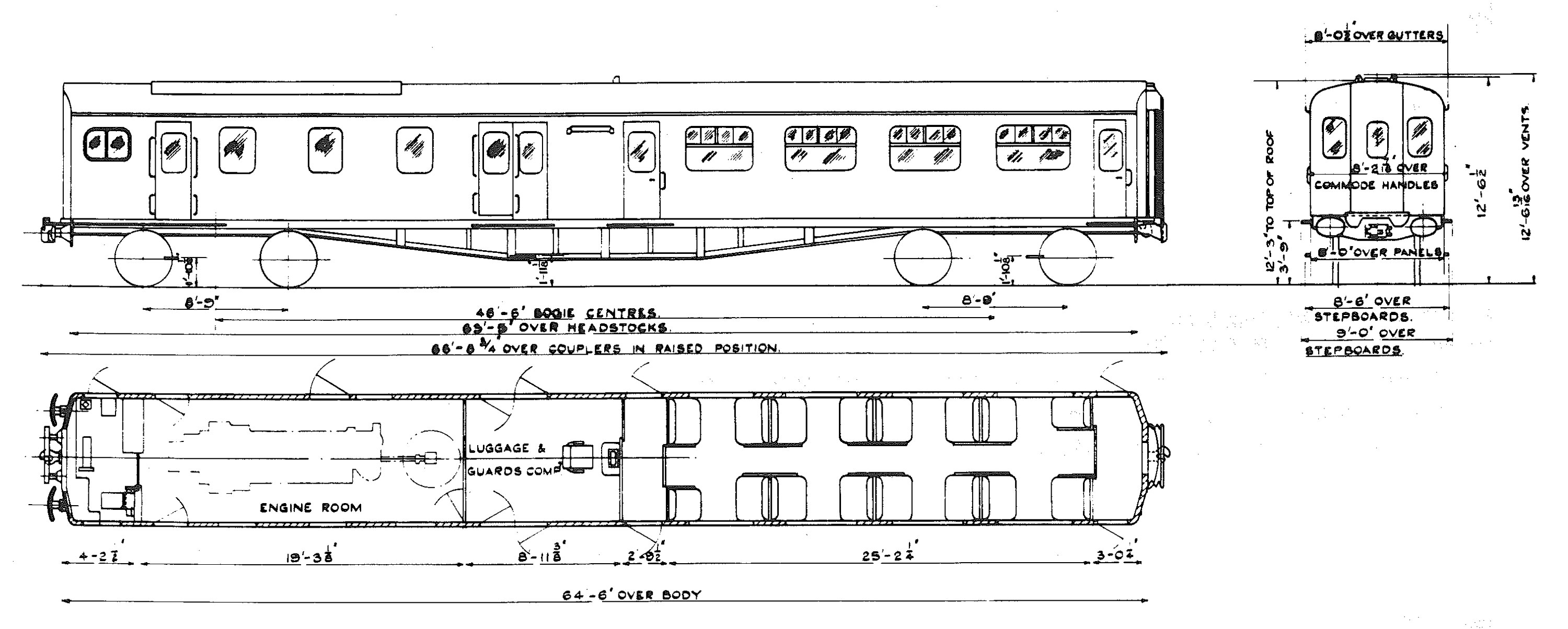 Чертеж дизель-поезда British Rail Class 203