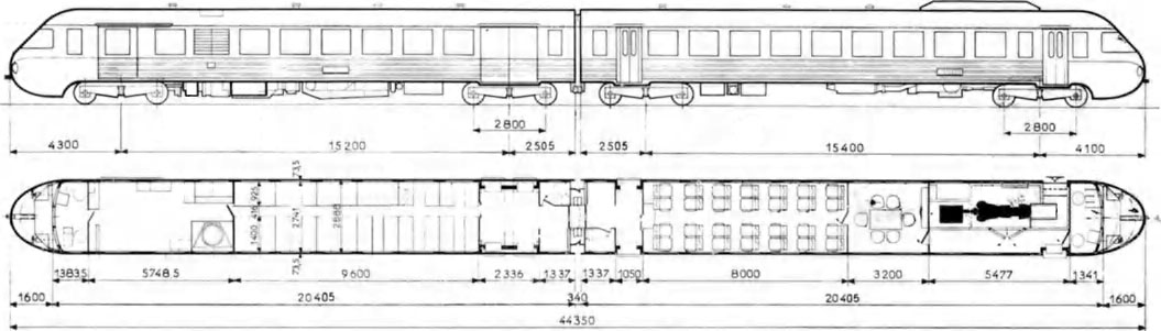 Чертеж Газотурбинный поезд TGS