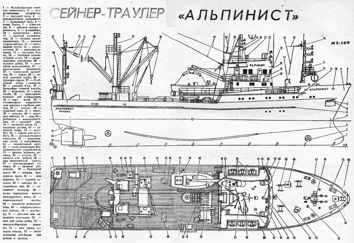 Компоновочная схема сейнера 