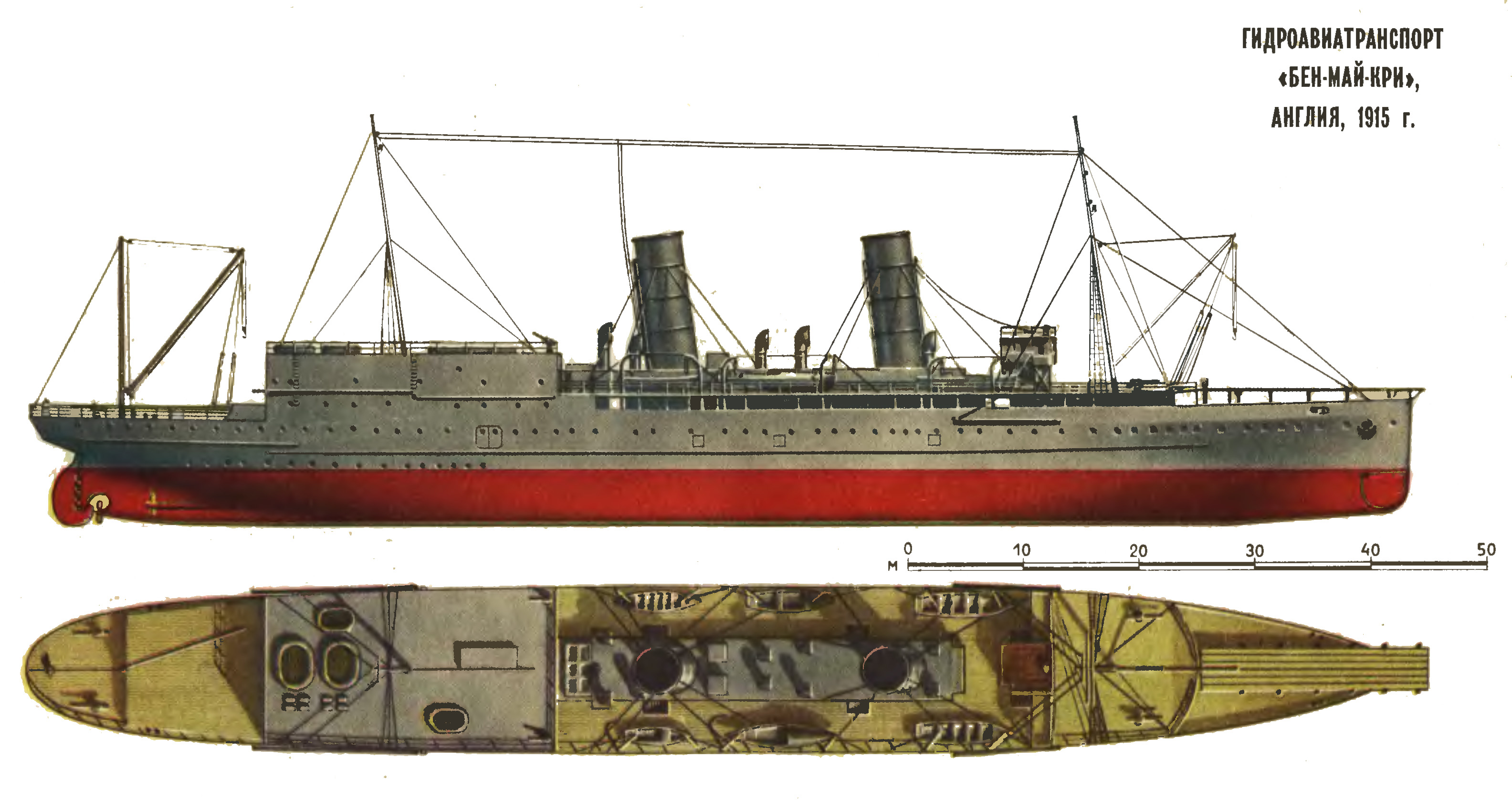 Чертеж авианосца Ben-my-Chree