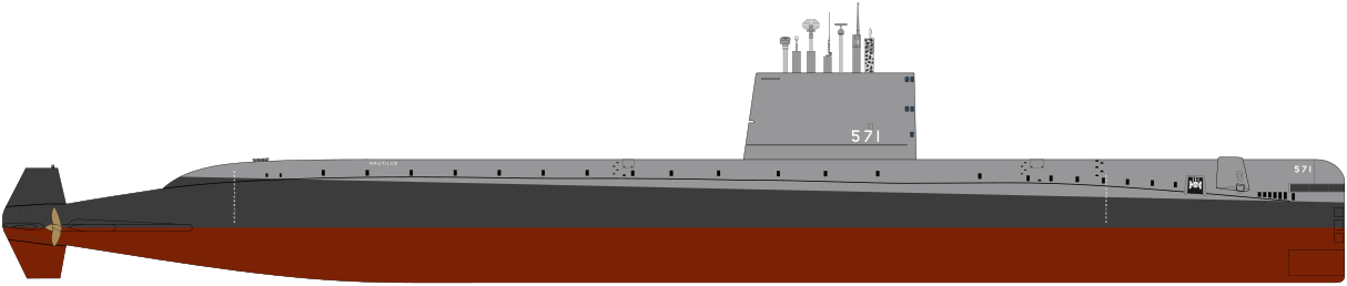 Силуэт USS Nautilus (SSN-571)