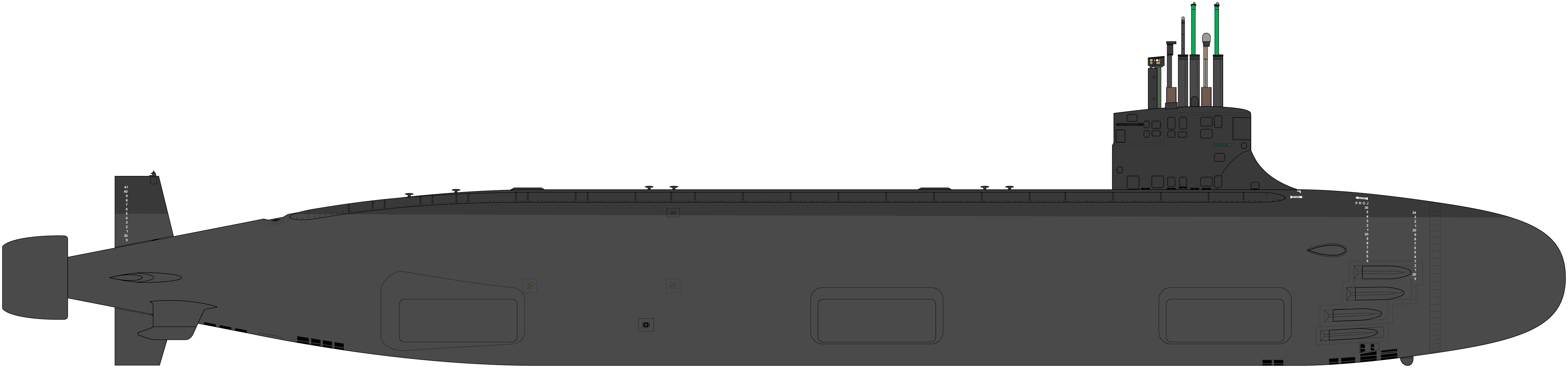 Силуэт подводной лодки типа Seawolf