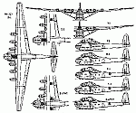Чертеж модификаций Messerschmitt Me.323 Gigant