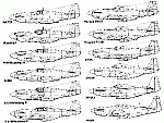 Силуэты модификаций North American P-51