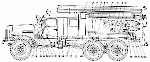 Компоновочная схема аэродромного автомобиля углекислотного тушения ПМЗ-15 на шасси ЗиС-151