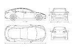 Чертеж Tesla Model 3