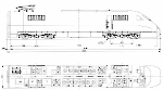 Чертеж головного вагона скоростного электропоезда ICE 1