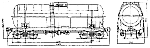 Чертеж. Вагон-цистерна переоборудованная под перевозку КФК, модель 15-1487-02