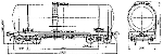 Чертеж вагона модели 15-1443-06 и 15-1443-10 и 15-1443-22 и 15-1443-80. 4-осная цистерна для бензина и других светлых нефтепродуктов