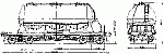 Чертеж вагона модель 15-854. 4-осная цистерна для тяжелых порошкообразных грузов