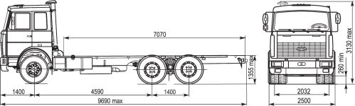 Чертеж МАЗ-6303