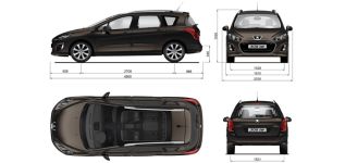 Чертеж Peugeot 308 SW