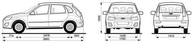 Чертеж Lada-2192 Kalina II
