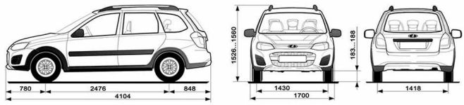 Чертеж Lada Kalina II Cross