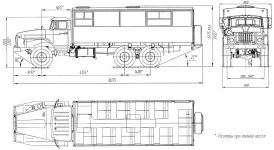 Чертеж Урал 4320 3255-0013-61 6x6