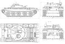 Чертеж объекта 150 с ходовой частью танка Т-62