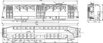 Чертеж трамвая ЛМ-68